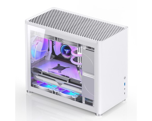 Корпус JONSBO D30 White без БП, боковая панель из закаленного стекла, mini-ITX, micro-ATX, белый