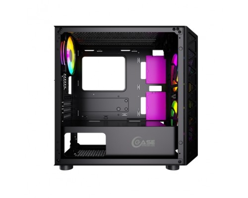 Корпус Powercase Mistral Micro H3B V2, Tempered Glass, 2x 140mm + 1х 120mm 5-color fan, черный, mATX  (CMIH3BV2-L3)