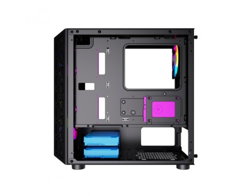 Корпус Powercase Mistral Micro H3B V2, Tempered Glass, 2x 140mm + 1х 120mm 5-color fan, черный, mATX  (CMIH3BV2-L3)