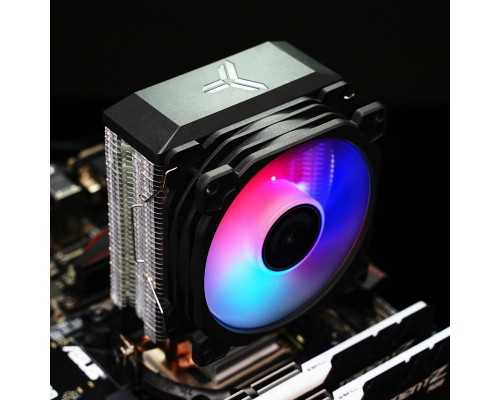 Кулер JONSBO CR-1200E LGA1700/1200/115X/AM4 (40шт/кор, TDP 95W, 92mm Dynamic Multi-Color LED Fan, 2 тепловые трубки, 3-pin) Retail