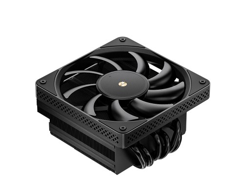 Кулер JONSBO HX6200D Black низкопрофильный 63mm LGA1700/1200/115X/AM4 (18шт/кор, TDP 200W, PWM, 120mm Black Fan, 6 тепловых трубок, медная база, 4-pin) Retail