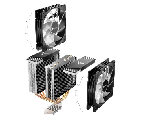 Кулер JONSBO CR-2000GT LGA1700/1200/115X/AM4 (12шт/кор, TDP 230W, PWM, 2 x 120mm ARGB Fan, 6 тепловых трубок, 4-pin) Retail