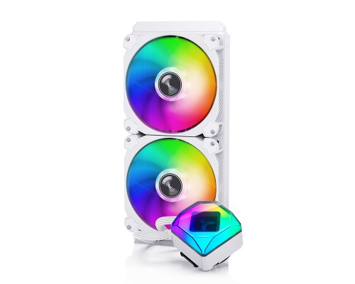 Комплект водяного охлаждения JONSBO TW6 280 ARGB White LGA 2011/1700/1200/115X/AM4 (6шт/кор,TDP 280W, ARGB FAN and PUMP, PWM, DUAL FAN 140mm, белый) RET