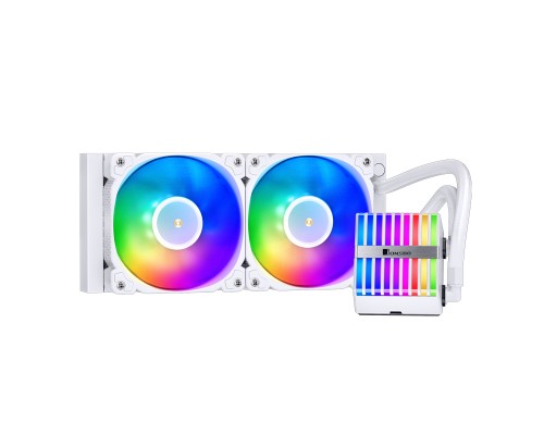 Комплект водяного охлаждения JONSBO HXW-240 ARGB White LGA 2011/1700/1200/115X/AM4 (6шт/кор, TDP 260W, ARGB FAN and PUMP, PWM, DUAL FAN 120mm, белый) RET