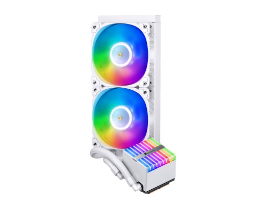 Комплект водяного охлаждения JONSBO HXW-240 ARGB White LGA 2011/1700/1200/115X/AM4 (6шт/кор, TDP 260W, ARGB FAN and PUMP, PWM, DUAL FAN 120mm, белый) RET