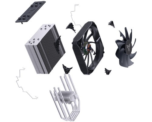 Кулер JONSBO PISA A4 Grey LGA1700/1200/115X/AM5/AM4 (12шт/кор, TDP 250W, PWM, 120mm Black Fan, 4 тепловых трубок, 4-pin) Retail