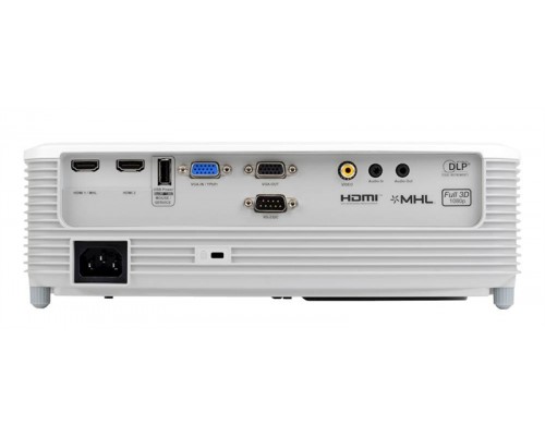 Проектор Optoma EH400 (DLP, Full HP 1920x1080, 4000Lm, 22000:1, 2xHDMI, MHL, VGA, Composite video, Audio-in 3.5mm, VGA-OUT, Audio-Out 3.5mm, 1x2W speaker, 3D Ready, lamp 10000hrs, WHITE)