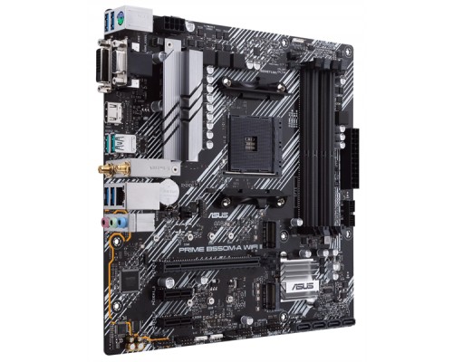 Материнская плата ASUS PRIME B550M-A WIFI II,  Socket AM4, B550, 4*DDR4, D-Sub+DVI+HDMI, SATA3 + RAID, Audio, Gb LAN, USB 3.2*8, USB 2.0*4, COM*1 header (w/o cable), mATX ; 90MB19X0-M0EAY0