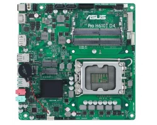 Материнская плата ASUS PRO H610T D4-CSM, LGA1700, B610, 2*DDR4, DP,HDMI, SATA 6.0, M.2, USB 3.2*2, USB 2.0*2,  mITX; 90MB1AM0-M0EAYC