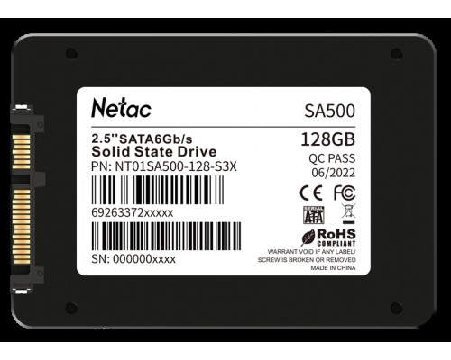 Накопитель SSD 2.5'' Netac NT01SA500-128-S3X