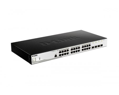 Коммутатор D-Link DGS-1210-28P/ME/B2A, L2 Managed Switch with  24 10/100/1000Base-T ports and 4 1000Base-X SFP ports (24 PoE ports 802.3af/802.3at (30 W), PoE Budget 193 W)