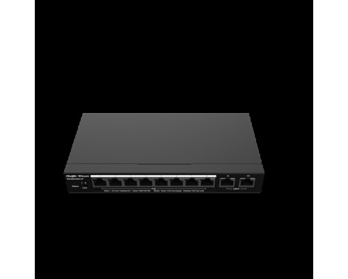 Коммутатор Reyee 10-Port Gigabit Smart POE Switch, 8 PoE/POE+ Ports with 2 Gigabit RJ45 uplink ports, 70W PoE power budget, Desktop Steel Case