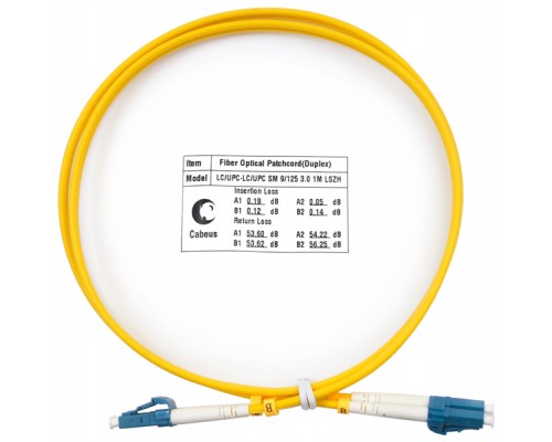 Cabeus FOP(d)-9-LC-LC-1m Шнур оптический duplex LC-LC 9/125 sm 1м LSZH