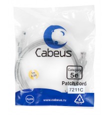 Патчкорд Cabeus PC-UTP-RJ45-Cat.5e-1m  U/UTP, категория 5е, 2xRJ45/8p8c, неэкранированный, серый, PVC, 1м                                                                                                                                                 