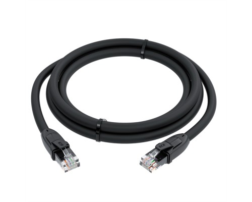 Патчкорд GCR  прямой 7.5m UTP кат.6, черный, 24 AWG, литой, ethernet high speed, RJ45, T568B