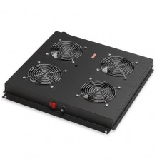 Модуль вентиляторный LANDE, 4 вентилятора, с ручным выключателем, 415х431х44мм, для напольных шкафов LANDE, черный                                                                                                                                        
