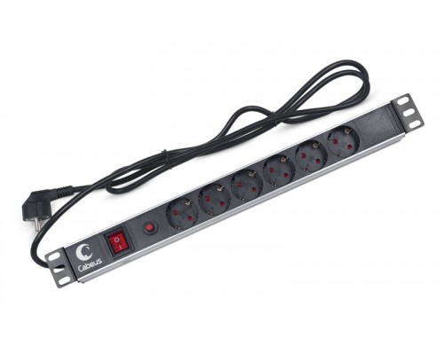 Блок розеток CABEUS PDU-6P-F-2E 6 роз 16А 250V шнур 2м