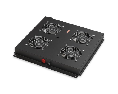 Модуль вентиляторный LANDE, 4 вентилятора, с цифровым термостатом, 415х431х44мм, для напольных шкафов LANDE, черный