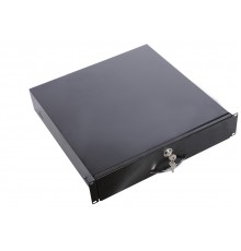 Полка (ящик) для документации 2U, цвет черный                                                                                                                                                                                                             