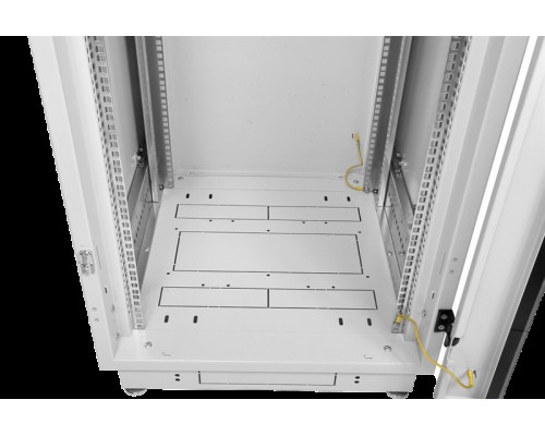 Шкаф телекоммуникационный напольный 42U (600x1000) дверь перфорированная 2 шт., цвет чёрный