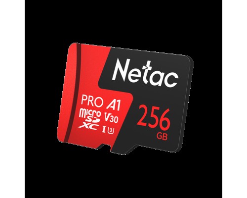 Носитель информации Netac P500 Extreme Pro MicroSDXC 256GB V30/A1/C10 up to 100MB/s, retail pack card only