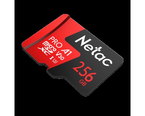 Носитель информации Netac P500 Extreme Pro MicroSDXC 256GB V30/A1/C10 up to 100MB/s, retail pack card only