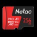 Носитель информации Netac P500 Extreme Pro MicroSDXC 256GB V30/A1/C10 up to 100MB/s, retail pack card only