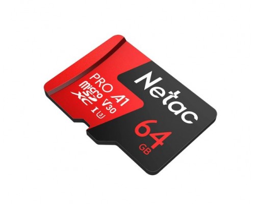 Носитель информации Netac P500 Extreme Pro MicroSDXC 64GB V30/A1/C10 up to 100MB/s, retail pack card only