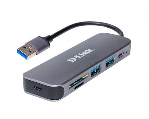 Разветвитель USB 3.0 D-Link DUB-1325 2 порта, серый