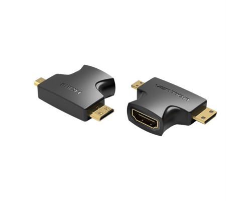 Переходник Vention 2 in 1 Mini HDMI and Micro HDMI Male to HDMI Female Adapter Black