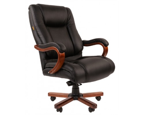 Офисное кресло Chairman   503 Россия кожа, черн.