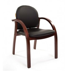 Офисное кресло Конференц-стул Chairman 659 черный матовый (искусственная кожа/темный орех)                                                                                                                                                                