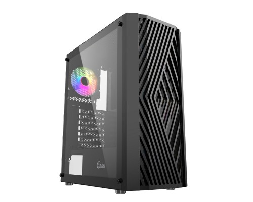 Корпус Powercase CMIPB-L4 Корпус Mistral P4B, Tempered Glass, 4x 120mm 5-color fan, чёрный, ATX  (CMIPB-L4)