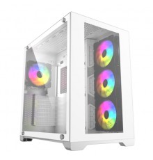 Корпус Powercase Vision White, Tempered Glass, 4х 120mm 5-color fan, белый, ATX  (CVWA-L4)                                                                                                                                                                