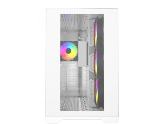 Корпус Powercase Vision White, Tempered Glass, 4х 120mm 5-color fan, белый, ATX  (CVWA-L4)