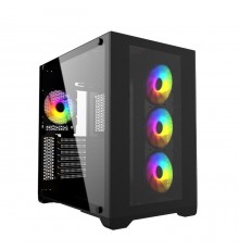 Корпус Powercase Vision Black, Tempered Glass, 4х 120mm 5-color fan, чёрный, ATX  (CVBA-L4)                                                                                                                                                               