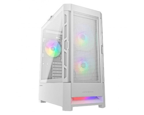 Корпус Cougar Airface RGB White, 2х140мм + 1x120mm ARGB Fan, ARGB Fan Hub, без БП, белый, ATX