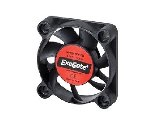 Вентилятор Exegate EX166186RUS  ExeGate Mirage-S 40x40x10 подшипник скольжения, 5500 RPM, 23dB, 3pin