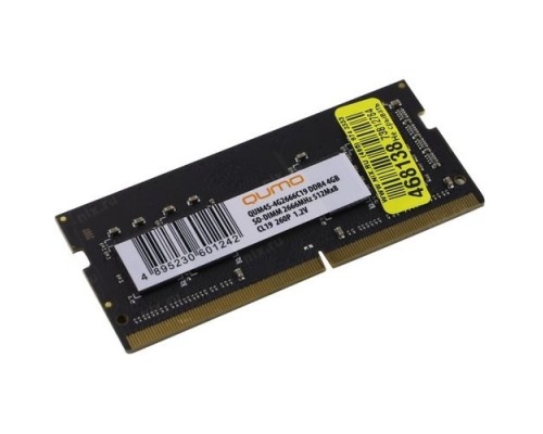 Модуль памяти QUMO DDR4 SODIMM 4GB QUM4S-4G2666C19 PC4-21300, 2666MHz OEM/RTL