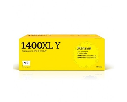 T2  PGI-1400XL Y Картридж (IC-CPGI-1400XL Y) струйный для Canon MAXIFY MB2040/MB2140/MB2340/MB2740, желтый