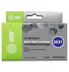 Картридж струйный Cactus CS-EPT2631 фото черный (11.6мл) для Epson Expression Home XP-600/605/700/800                                                                                                                                                     
