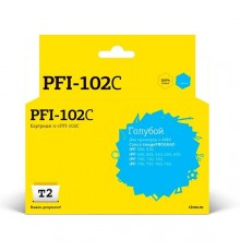 T2 PFI-102C Картридж струйный для Canon imagePROGRAF iPF-500/510/600/605/610/700/710/720, голубой                                                                                                                                                         