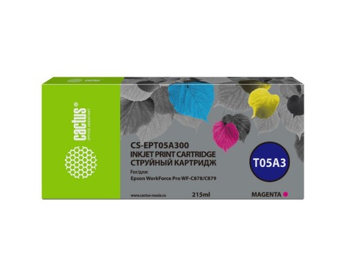 Картридж струйный Cactus CS-EPT05A300 T05A3 пурпурный (215мл) для Epson WorkForce Pro WF-C878/C879