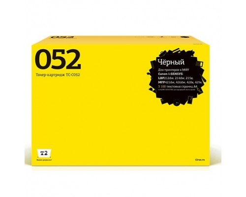 T2  Cartridge 052 Картридж TC-C052 для CANON  i-SENSYS LBP212dw/214dw/215x/MF421dw/428x/426dw/429x (3100 стр.) чёрный, с чипом