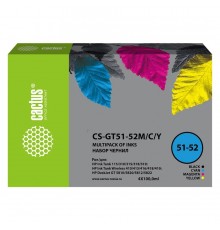 Чернила Cactus CS-GT51-52M/C/Y голубой/пурпурный/желтый/черный набор 4x100 мл для DeskJet GT 5810/5820/5812/5822                                                                                                                                          
