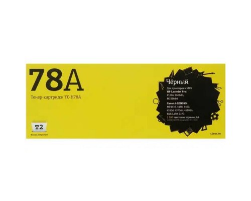 T2 CE278A Картридж (TC-H78A) для LaserJet P1566/Canon MF4410 Cartrige 728 (2100 стр.) с чипом