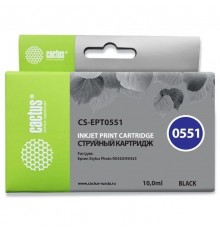 Картридж струйный Cactus CS-EPT0551 черный (10мл) для Epson Stylus RX520/Stylus Photo R240                                                                                                                                                                