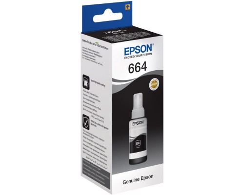 Контейнер с черными чернилами EPSON для L100/L110/L300/L350, 70 мл.,  C13T66414A