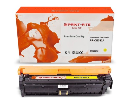 Картридж лазерный Print-Rite[PR-CE742A]  TFHAN6CPU1JCE742A желтый (7300стр.) для HP LJ CP5220/CP5221/CP5223/CP5225