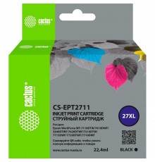 Картридж струйный Cactus CS-EPT2711 27XL черный (22.4мл) для Epson WorkForce WF-3620/3640/7110/7210                                                                                                                                                       